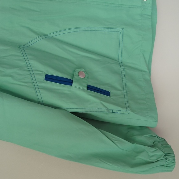 The Tog Shop Zippered Fall Lined Lightweight Coat M Green Blue Accent - Picture 7 of 16